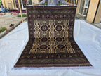 5x7 Stunning Afghan Handwoven Rug, Turkmen Oriental Wool Area Rug, Rug For Living Room, Bedroom Rug, Home Decor Rug
