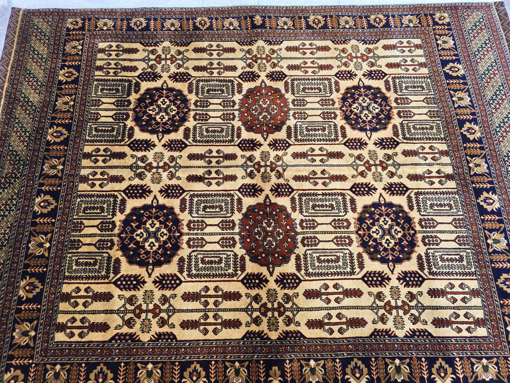 5x7 Stunning Afghan Handwoven Rug, Turkmen Oriental Wool Area Rug, Rug For Living Room, Bedroom Rug, Home Decor Rug