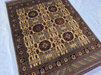 5x7 Stunning Afghan Handwoven Rug, Turkmen Oriental Wool Area Rug, Rug For Living Room, Bedroom Rug, Home Decor Rug