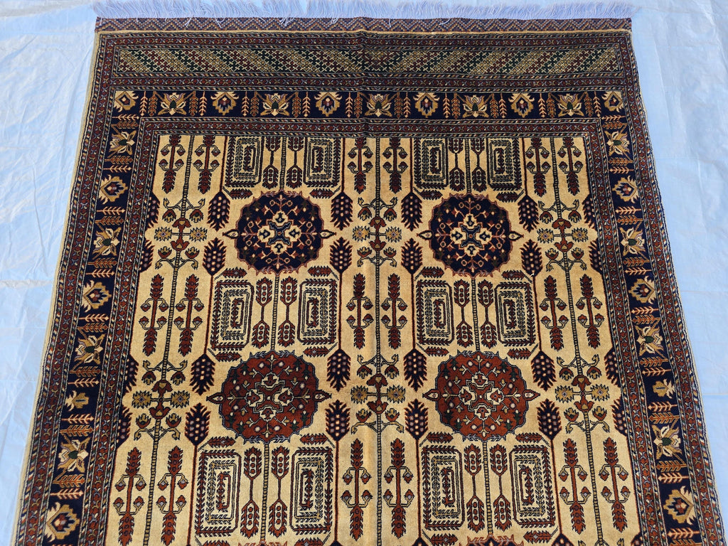 5x7 Stunning Afghan Handwoven Rug, Turkmen Oriental Wool Area Rug, Rug For Living Room, Bedroom Rug, Home Decor Rug