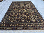 5x7ft Handmade Afghan Carpet, Turkmen Soft Wool Oriental Modern Rug, Boho Home Decor, Rug for Living Room, Bedroom, Office Rug 220x150 cm