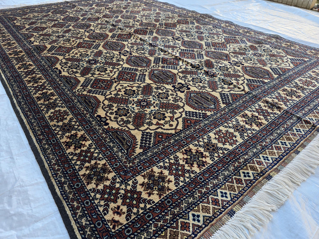 5x7ft Handmade Afghan Carpet, Turkmen Soft Wool Oriental Modern Rug, Boho Home Decor, Rug for Living Room, Bedroom, Office Rug 220x150 cm