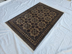 5x7ft Handmade Afghan Carpet, Turkmen Soft Wool Oriental Modern Rug, Boho Home Decor, Rug for Living Room, Bedroom, Office Rug 220x150 cm
