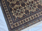 5x7ft Handmade Afghan Carpet, Turkmen Soft Wool Oriental Modern Rug, Boho Home Decor, Rug for Living Room, Bedroom, Office Rug 220x150 cm