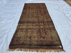 1930s Vintage Afghan Handwoven Rug, Turkmen Wool Area Rug, Collectible Antique Rare Piece, 3x6ft, Early 20th Century Tribal