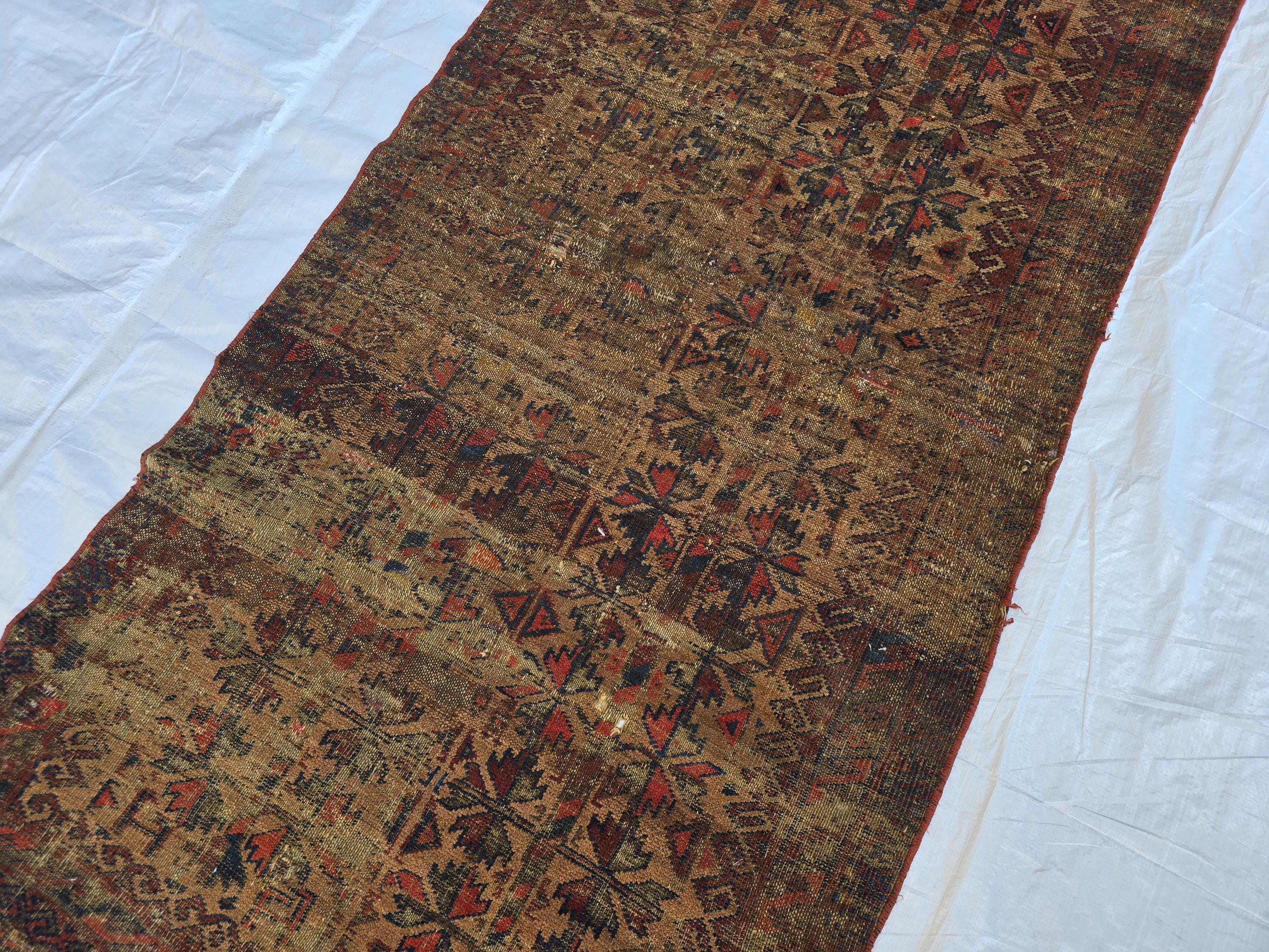 1930s Vintage Afghan Handwoven Rug, Turkmen Wool Area Rug, Collectible Antique Rare Piece, 3x6ft, Early 20th Century Tribal