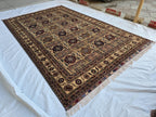 Large Afghan Handwoven Rug 9.8x6.5ft , Gandum Naksha Modern Rug, Turkmen Wool Geometric Rug, Living Room Rug, Bedroom Rug 300x200 cm