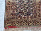 Collectible Oriental Antique Ahal Gul Runner Rug – 80 Year Old Handwoven Wool Rug – Tribal Turkmen Design – 1930s Vintage Hallway Runner 3x8