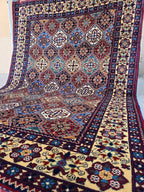 5x7 One of a kind Rug Handwoven Afghan Carpet, Turkmen Soft High Pile Wool Rug, Boho Home Decor, Rug for Bedroom, Living Room Rug