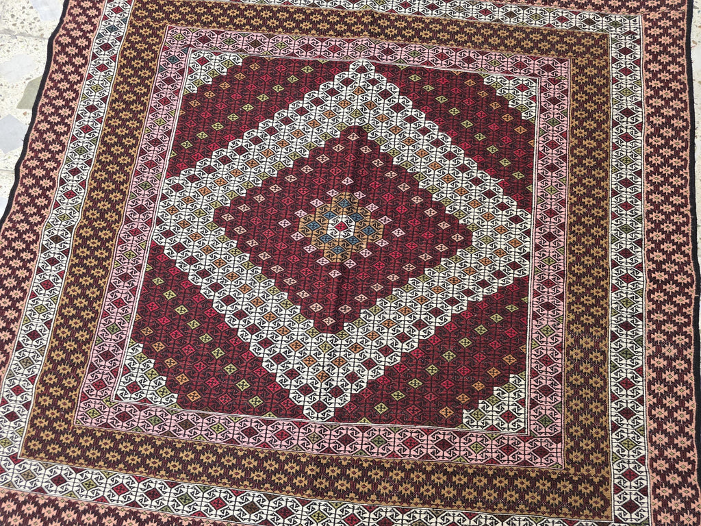 4x6 Maliki Kilim Afghan Handwoven, Turkmen Wool Area Rug, Living Room Rug, Bedroom Rug, Also Wall Hanging Rug, Office Home decorative Rug