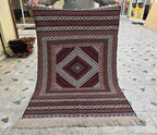 4x6 Maliki Kilim Afghan Handwoven, Turkmen Wool Area Rug, Living Room Rug, Bedroom Rug, Also Wall Hanging Rug, Office Home decorative Rug