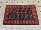 3x5 Ahal Gul Handwoven Afghan Wall Hanging Rug, Turkmen Handwoven Oriental Wool Rug, Living Room Rug, Bedroom Rug, Office Decor Rug