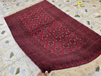 4x6 Vintage Afghan Handwoven Kawdani Rug, Turkmen Red Oriental Wool Rug, Living Room Rug, Bedroom Rug, Farmhouse Rug 197x124 cm