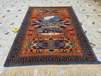 5.9x4.1 Handmade Persian Afghan Famous Building, Perfect for Office Decor, Afghan Restaurant's, Embassies also for Living Room Decor