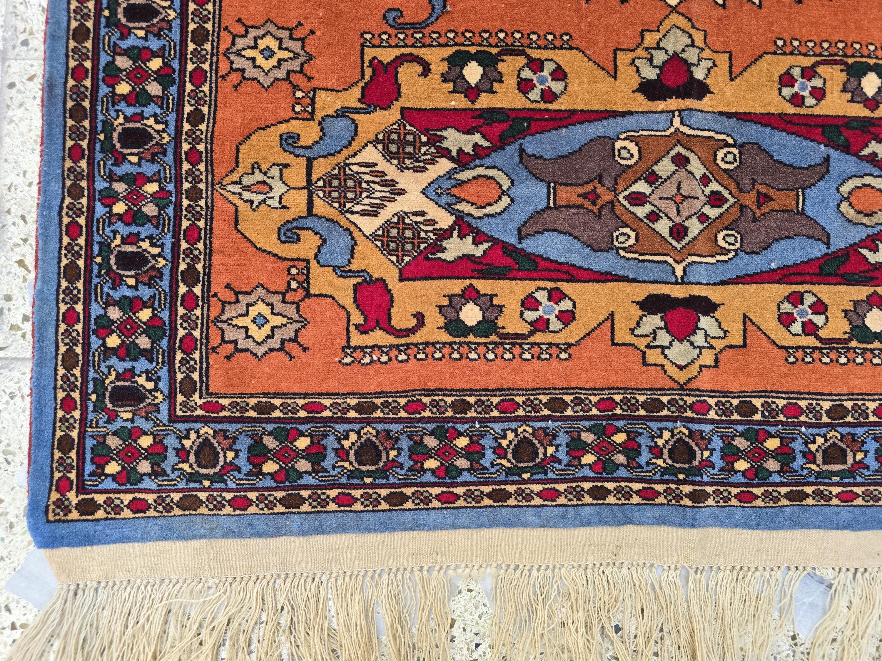 5.9x4.1 Handmade Persian Afghan Famous Building, Perfect for Office Decor, Afghan Restaurant's, Embassies also for Living Room Decor