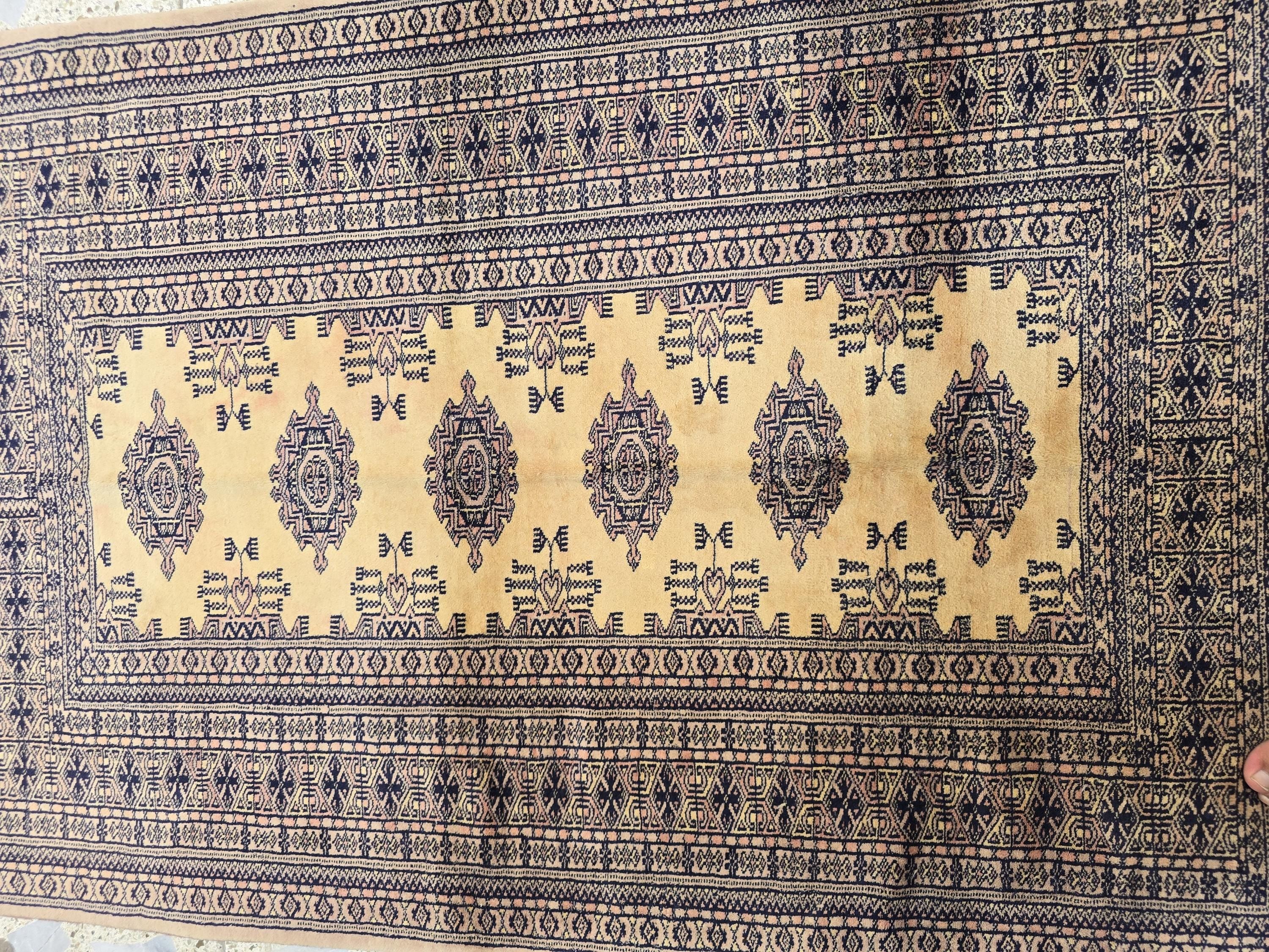 3x5 Vintage Afghan Handwoven Rug, Turkmen Tribal Geometric Wool Rug, Wall Hanging Rug, Perfect for Bedroom, Office, Living Room Decor