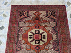 4x5 Vintage Square Handwoven Rug. Turkmen Wool Area Rug, Geometric Tribal Pattern, Perfect for Living Room, Bedroom, Dining Table Rug