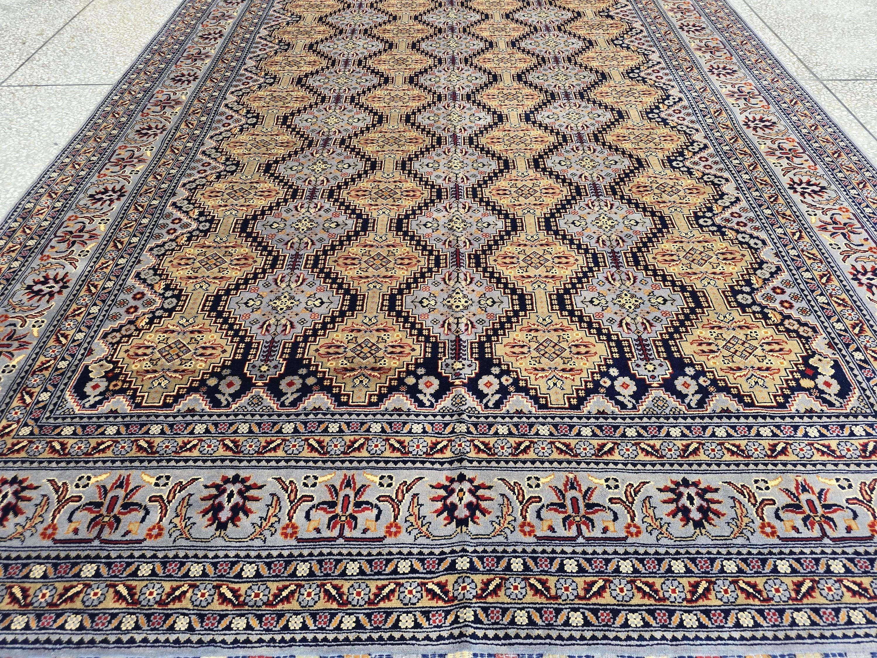 8x11ft, Large Handwoven Tribal Afghan Carpet, Turkmen Geometric Wool Area Rug, Boho Home Decor, Living Room Rug, Bedroom Rug 363x250 cm