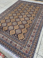8x11ft, Large Handwoven Tribal Afghan Carpet, Turkmen Geometric Wool Area Rug, Boho Home Decor, Living Room Rug, Bedroom Rug 363x250 cm