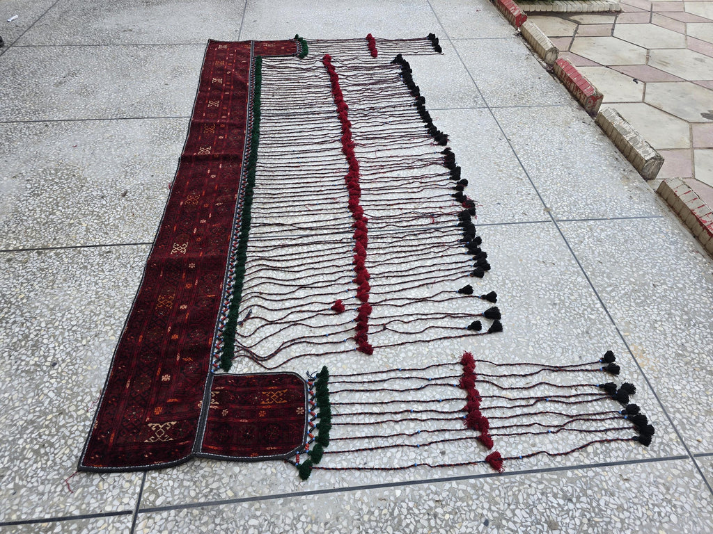 9.6x5.2 Afghan Handwoven Long Tapestry, Geometric Wool Wall Decor Rug, Boho Home Decor, Living Room, Decor, Kitchen Decor, Farmhouse Decor