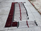 9.6x5.2 Afghan Handwoven Long Tapestry, Geometric Wool Wall Decor Rug, Boho Home Decor, Living Room, Decor, Kitchen Decor, Farmhouse Decor