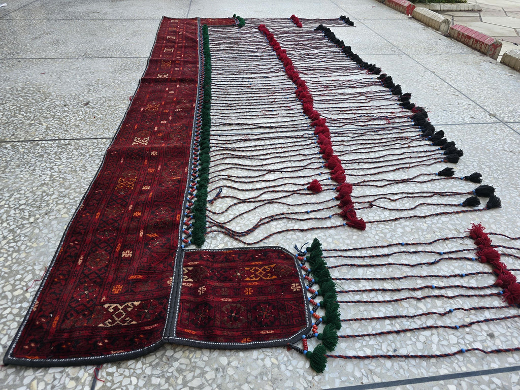 9.6x5.2 Afghan Handwoven Long Tapestry, Geometric Wool Wall Decor Rug, Boho Home Decor, Living Room, Decor, Kitchen Decor, Farmhouse Decor