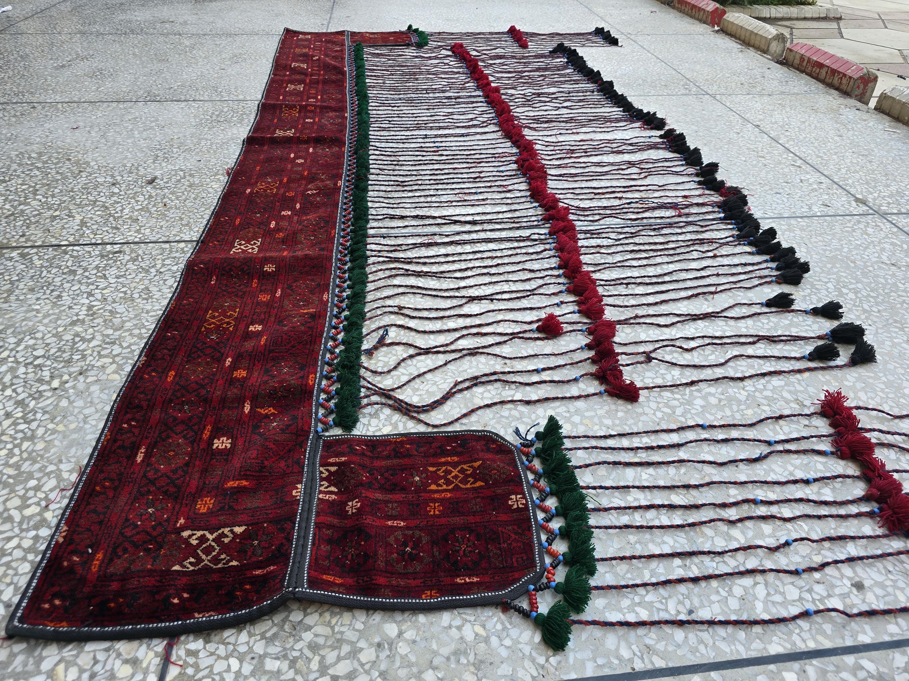 9.6x5.2 Afghan Handwoven Long Tapestry, Geometric Wool Wall Decor Rug, Boho Home Decor, Living Room, Decor, Kitchen Decor, Farmhouse Decor