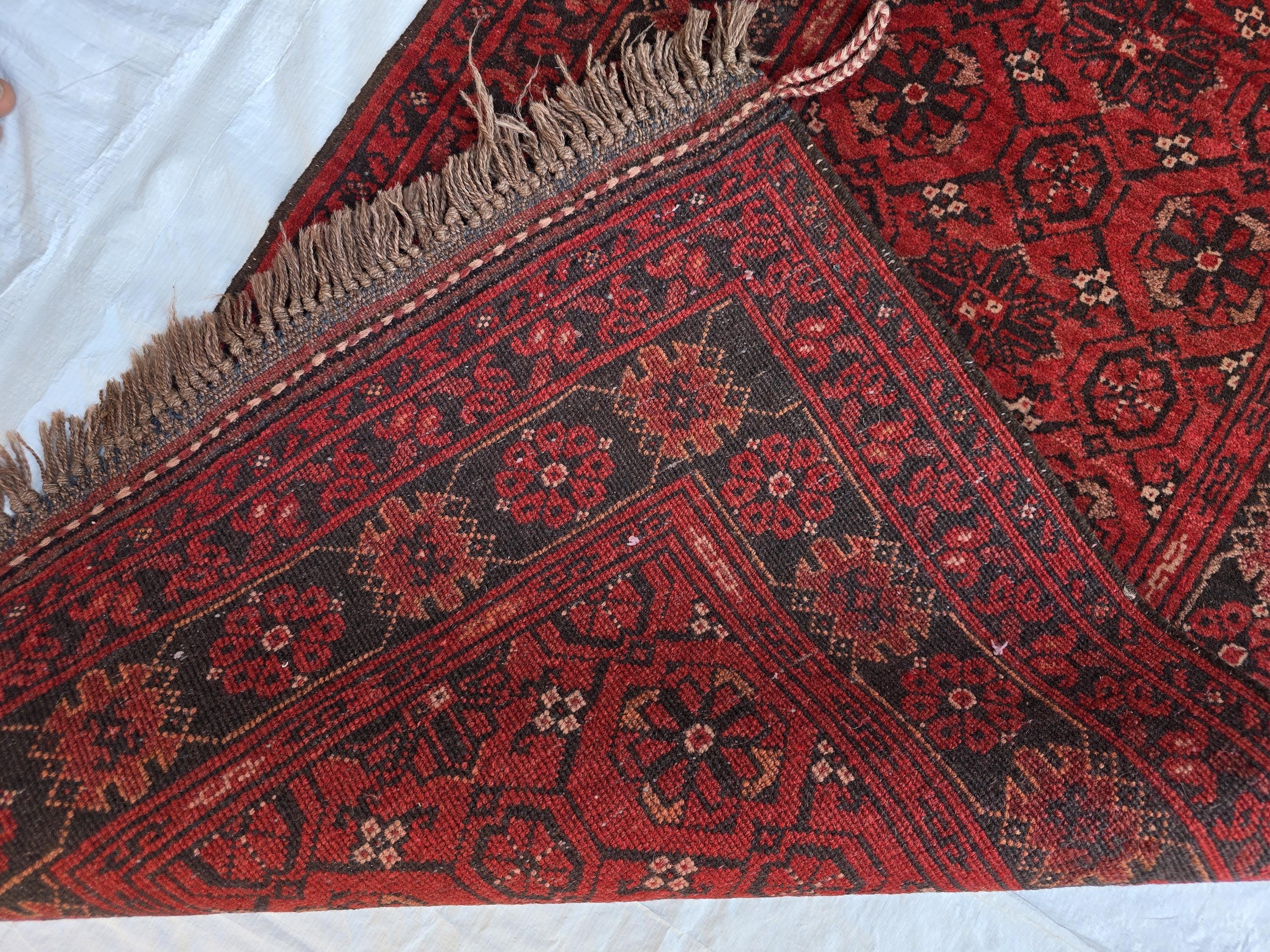 2x10 Vintage Bashiri Afghan Handmade Hallway Runner Rug, Turkmen Wool Area Rug, Long Narrow Rug For Entryway, Corridor Narrow Rug 61x315 cm