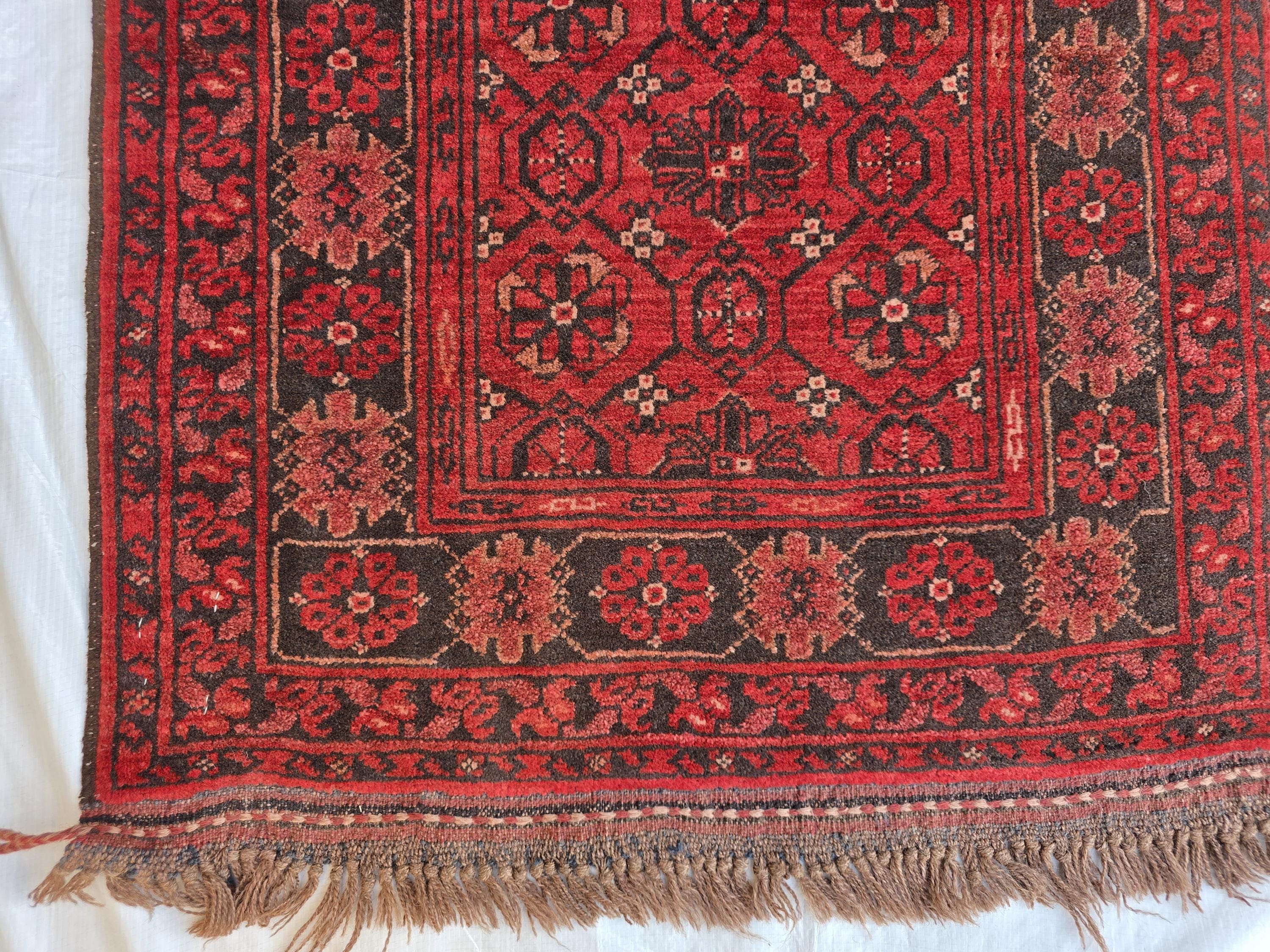 2x10 Vintage Bashiri Afghan Handmade Hallway Runner Rug, Turkmen Wool Area Rug, Long Narrow Rug For Entryway, Corridor Narrow Rug 61x315 cm