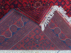 8x11 Large Afghan Handwoven Bukhara Carpet, Turkmen Soft Oriental Red and Blue Wool Rug, Boho Home Decor, Large Living Room Rug, Bedroom Rug