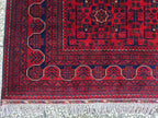 8x11 Large Afghan Handwoven Bukhara Carpet, Turkmen Soft Oriental Red and Blue Wool Rug, Boho Home Decor, Large Living Room Rug, Bedroom Rug