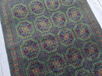 5x7 Green Bukhara Afghan Handwoven Soft Rug, Turkmen Tribal Oriental Wool Area Rug, Boho Home Decor, Living Room Rug, Bedroom Rug 206x150 cm