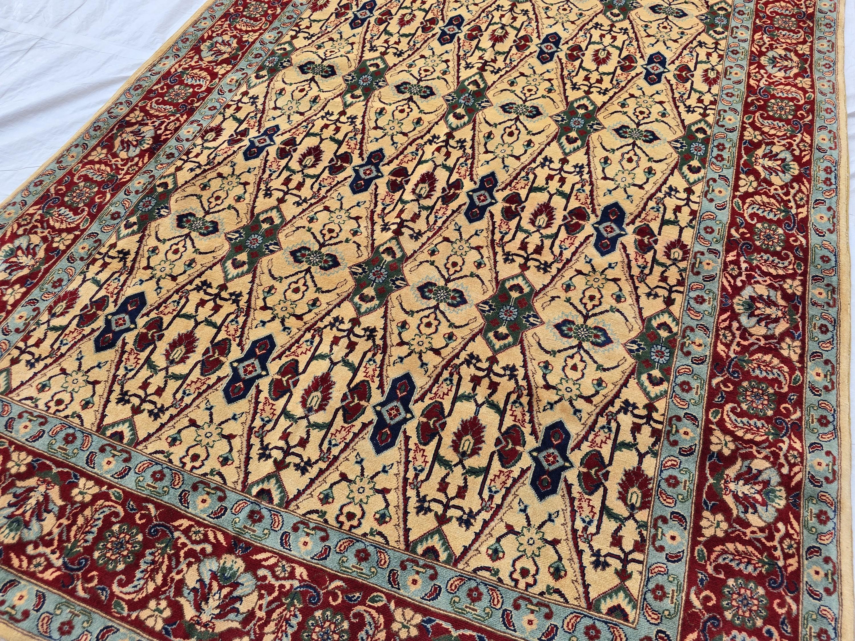 5x8ft Cream & Red Afghan Persian Rug – Hand-Knotted Floral Carpet, Wool Area Rug, Traditional Decor, Rug for Living Room, Bedroom Rug