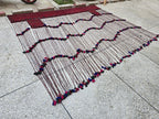 Large Afghan Handwoven Rug Wall Hanging – 9.7x7.8ft Vintage Tribal Tapestry with Tassels, Bohemian Woven Afghan Carpet