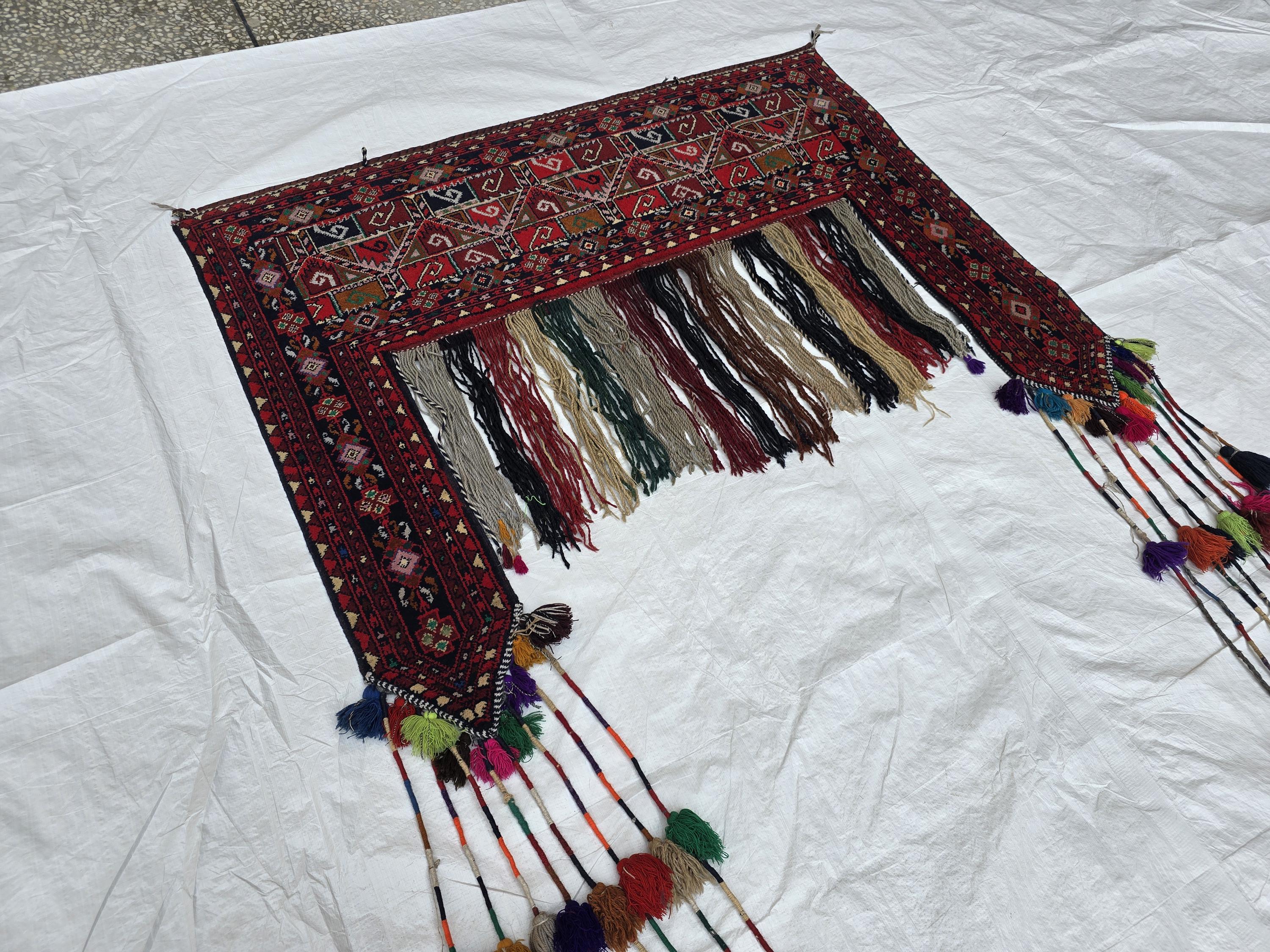 5x6ft, Afghan Wall Hanging Tribal Jallar Rug, Turkmen Wool 100% Handwoven Tapestry, Boho Home Decor, Living Room Decor, Bedroom Decor