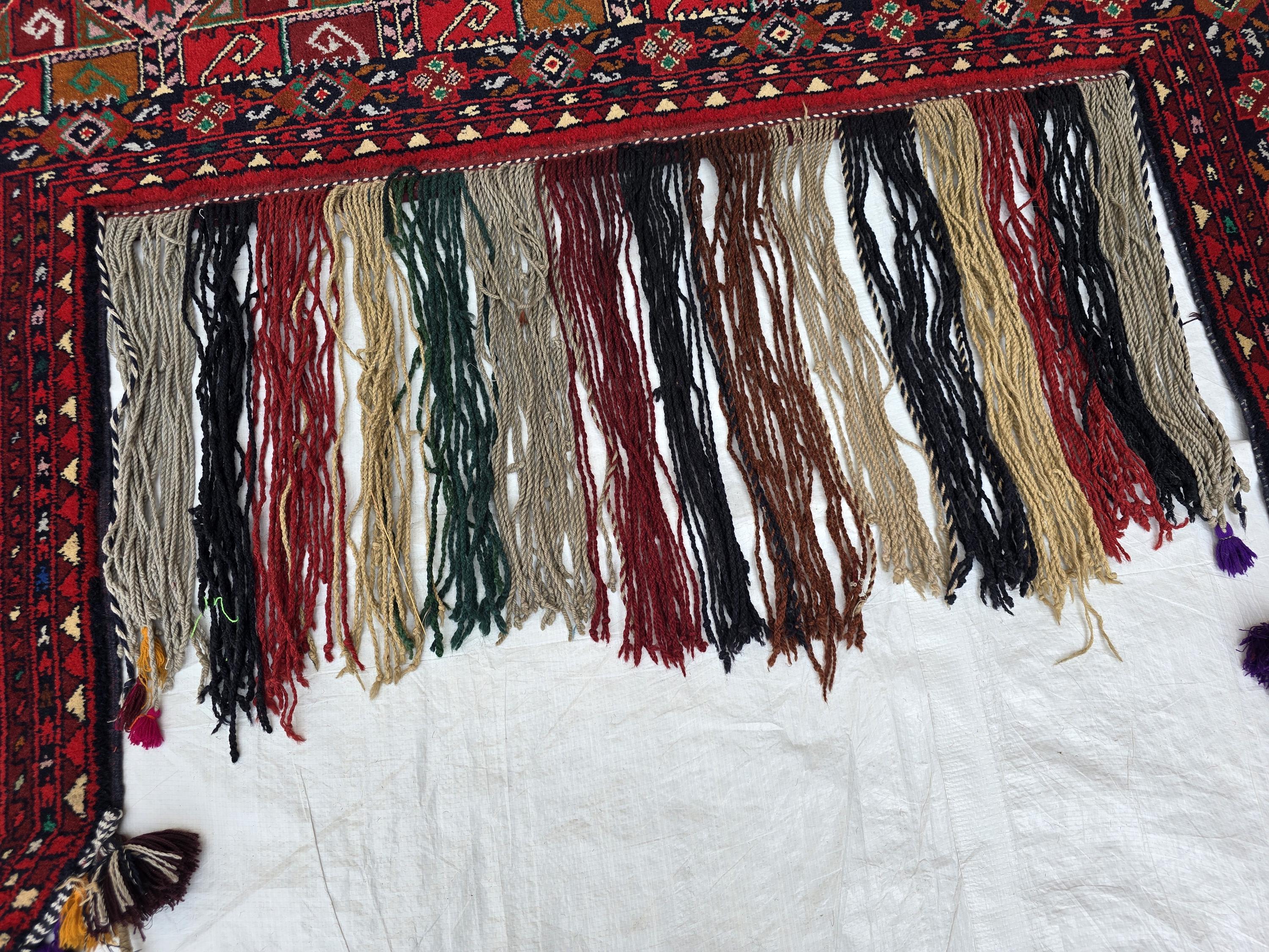 5x6ft, Afghan Wall Hanging Tribal Jallar Rug, Turkmen Wool 100% Handwoven Tapestry, Boho Home Decor, Living Room Decor, Bedroom Decor