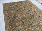 7x9ft, Turkmen Handmade Tribal Rug, Afghan Oriental Wool Floor Rug, Living Room Rug, Bedroom Rug, Boho Home Decor