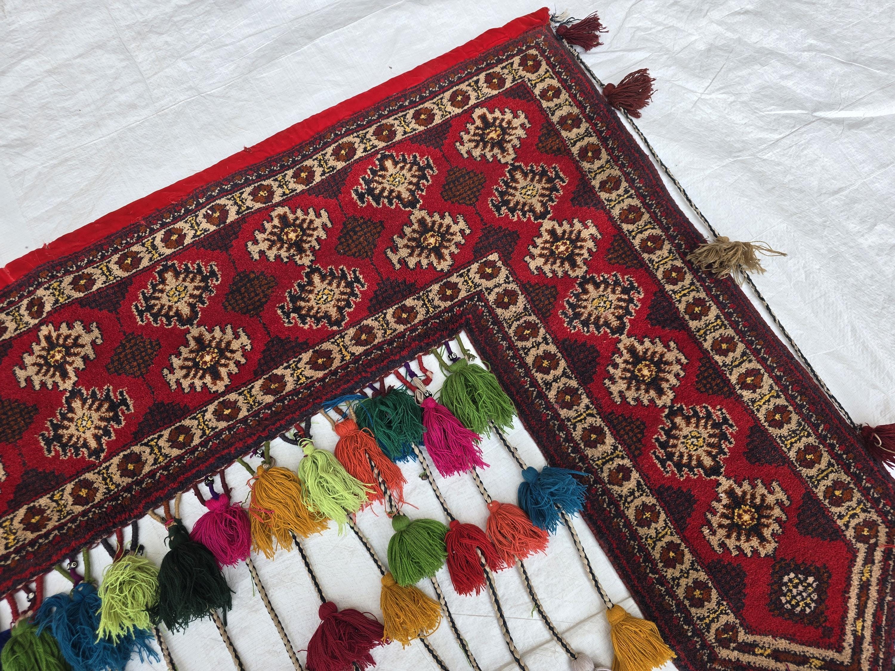 5ft Beautiful Afghan Tribal Wall Hanging Jallarr, Turkmen Wool Home Decor, Living Room Decor, Bedroom Decor, Office Decor