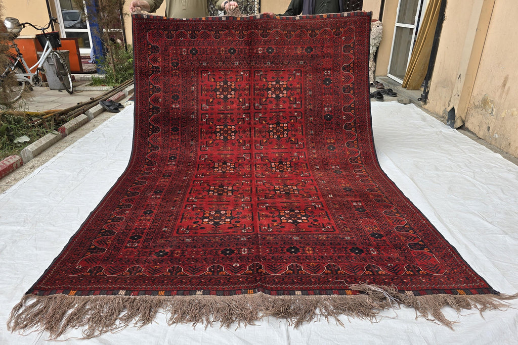 6x9 Vintage From 70s, Afghan Handmade Bukhara Pattern Rug, Turkmen Geometric Wool Floor Rug, Collectible Rug, Living Room, Bedroom Rug