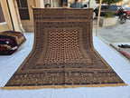 7x10 Beljik Kilim Afghan Handwoven Rug, Turkmen Herati Wool Large Area Rug, Boho Home decor Rug for living room, Bedroom Rug 294x208