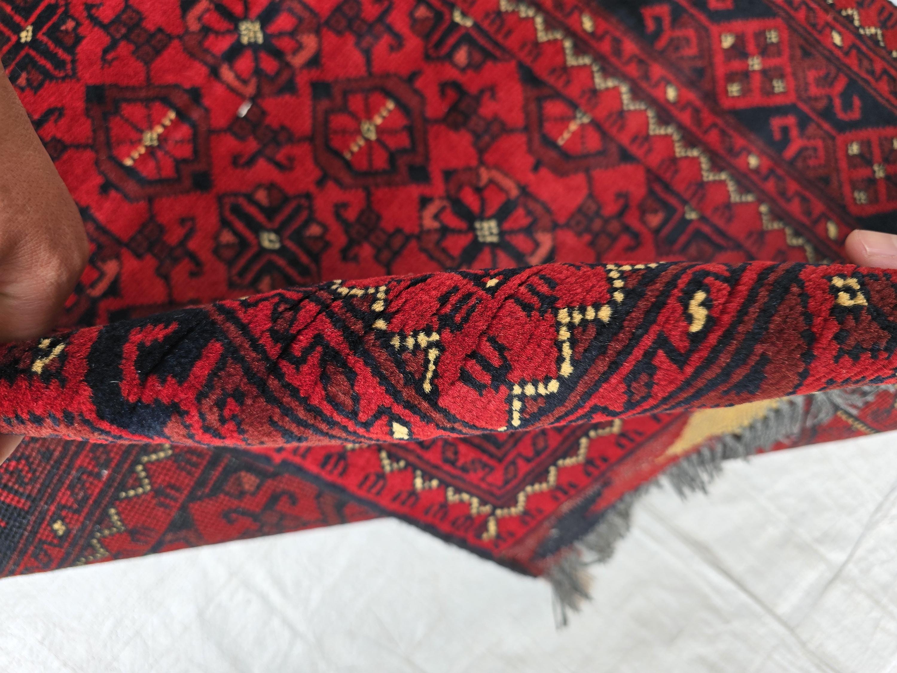 3x10ft, Vintage Handwoven Afghan Tribal Bashiri Hallway Rug, Turkmen Geometric Wool Area Rug, Corridor Rug, Narrow Rug, Boho Home Decor
