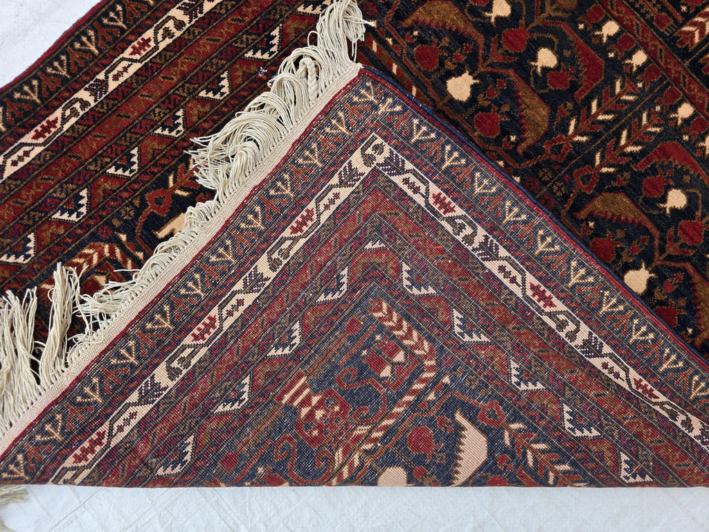 Vintage Baluchi Handwoven Accent Rug, 4x5ft, Turkmen Geometric Wool Rug, Bedroom Rug, office Rug, Collectible Afghan Rug, Entrance Rug