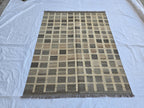 5x7 Antique Afghan Kilim Rug, Turkmen Geometric Wool Area Rug, Boho Home Decor, Flatweave Persian Kilim, Bedroom Rug, Kids Room