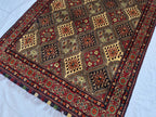 5x7 Soft Afghan Handmade Carpet, Turkmen Oriental Wool Area Rug, Boho Home Decor, Rug for Living Room, Bedroom Rug, Office Rug 150x200 cm