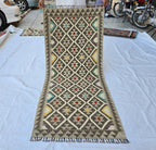 3x6 Handwoven Afghan Kilim Rug, Home Decor Rug, Turkmen Oriental Wool Rug, Hallway Rug, Entrance Rug, Living Room Rug, Kitchen Rug