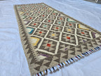 3x6 Handwoven Afghan Kilim Rug, Home Decor Rug, Turkmen Oriental Wool Rug, Hallway Rug, Entrance Rug, Living Room Rug, Kitchen Rug