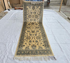 3x8ft Afghan Tribal Handwoven Hallway Rug, Turkmen Oriental Beige Wool Rug, Home Decor, Corridor Rug, Living Room Rug, Narrow Rug