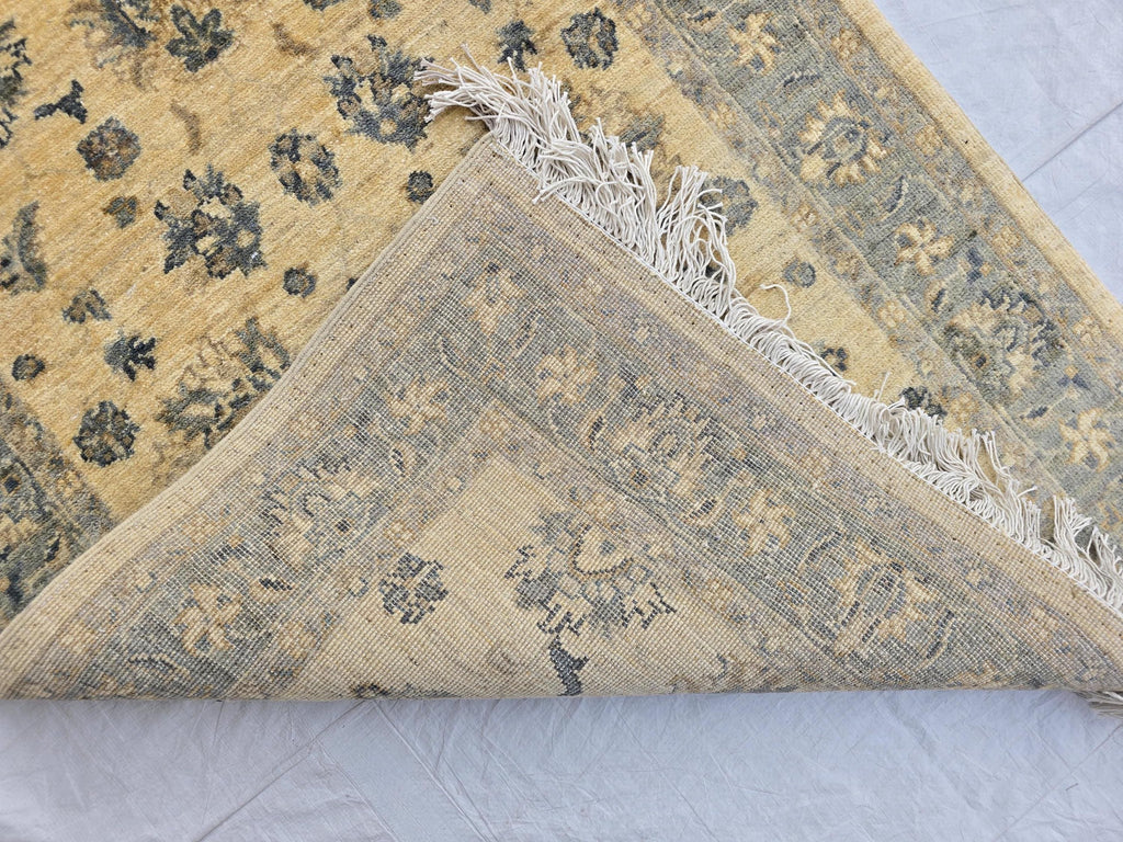 3x8ft Afghan Tribal Handwoven Hallway Rug, Turkmen Oriental Beige Wool Rug, Home Decor, Corridor Rug, Living Room Rug, Narrow Rug