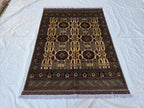 5x7 Stunning Afghan Handwoven Rug, Turkmen Oriental Wool Area Rug, Rug For Living Room, Bedroom Rug, Home Decor Rug