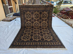 5x7ft Handmade Afghan Carpet, Turkmen Soft Wool Oriental Modern Rug, Boho Home Decor, Rug for Living Room, Bedroom, Office Rug 220x150 cm